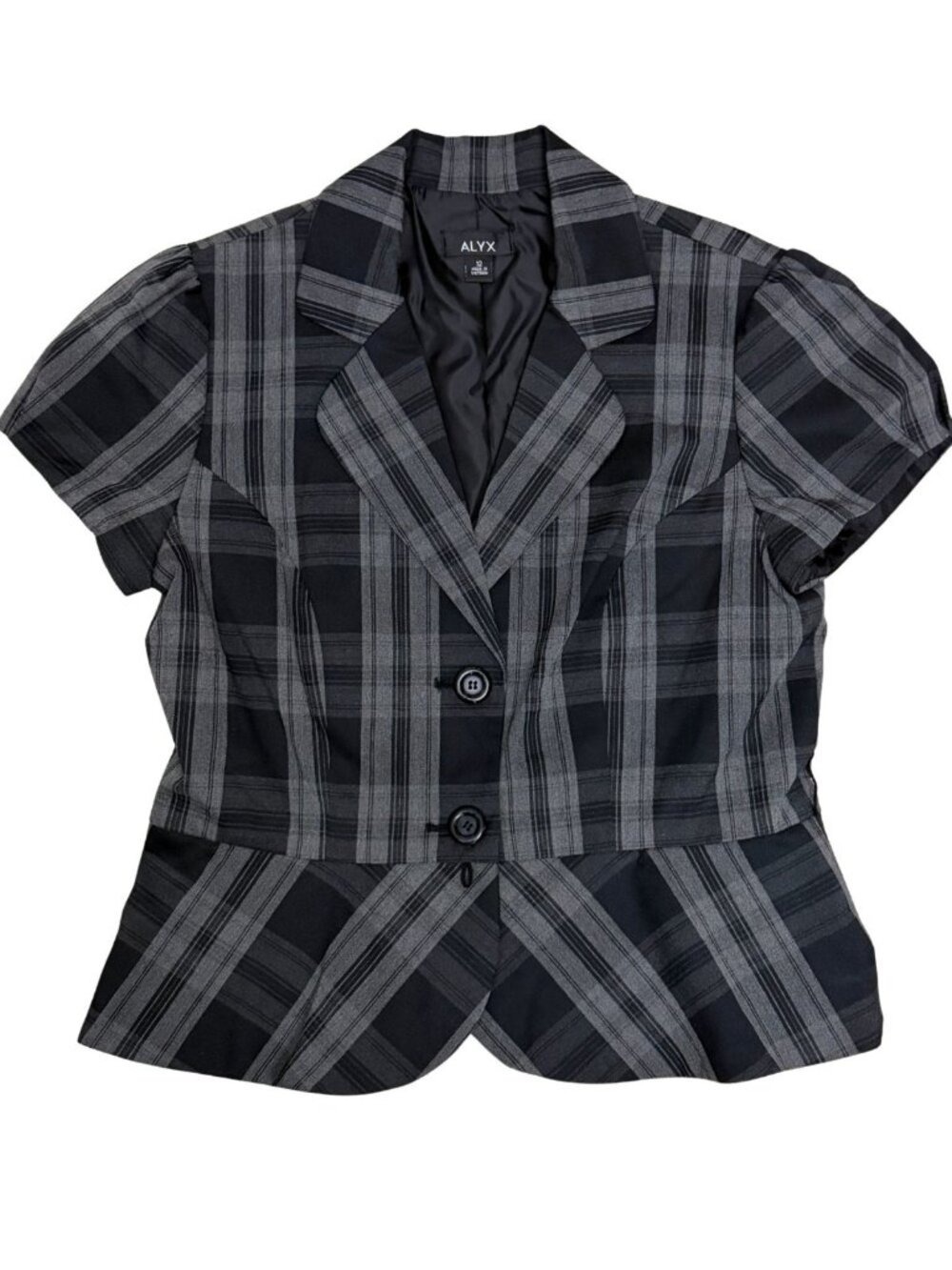$600 ALYX Plaid Blazer Blouse Luxury Jacket Business Casual Womens 12/Large